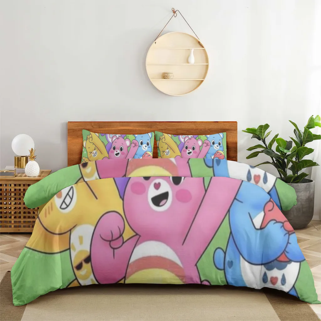 Care Bears Bed Sheets Set  Comforter Quilt Cover Duvets Double Bedding