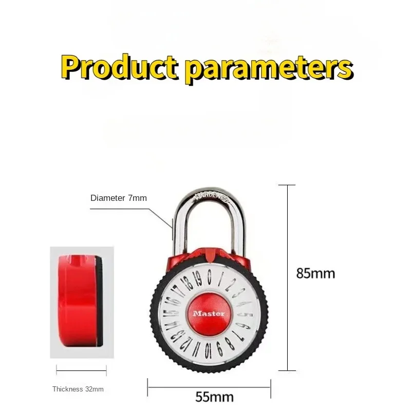 Imagem -06 - Cadeado Portátil Seguro para Ginásio Disco Rotativo Master Lock Escape do Quarto Secreto Bloqueio de Combinação Fixa Diversão