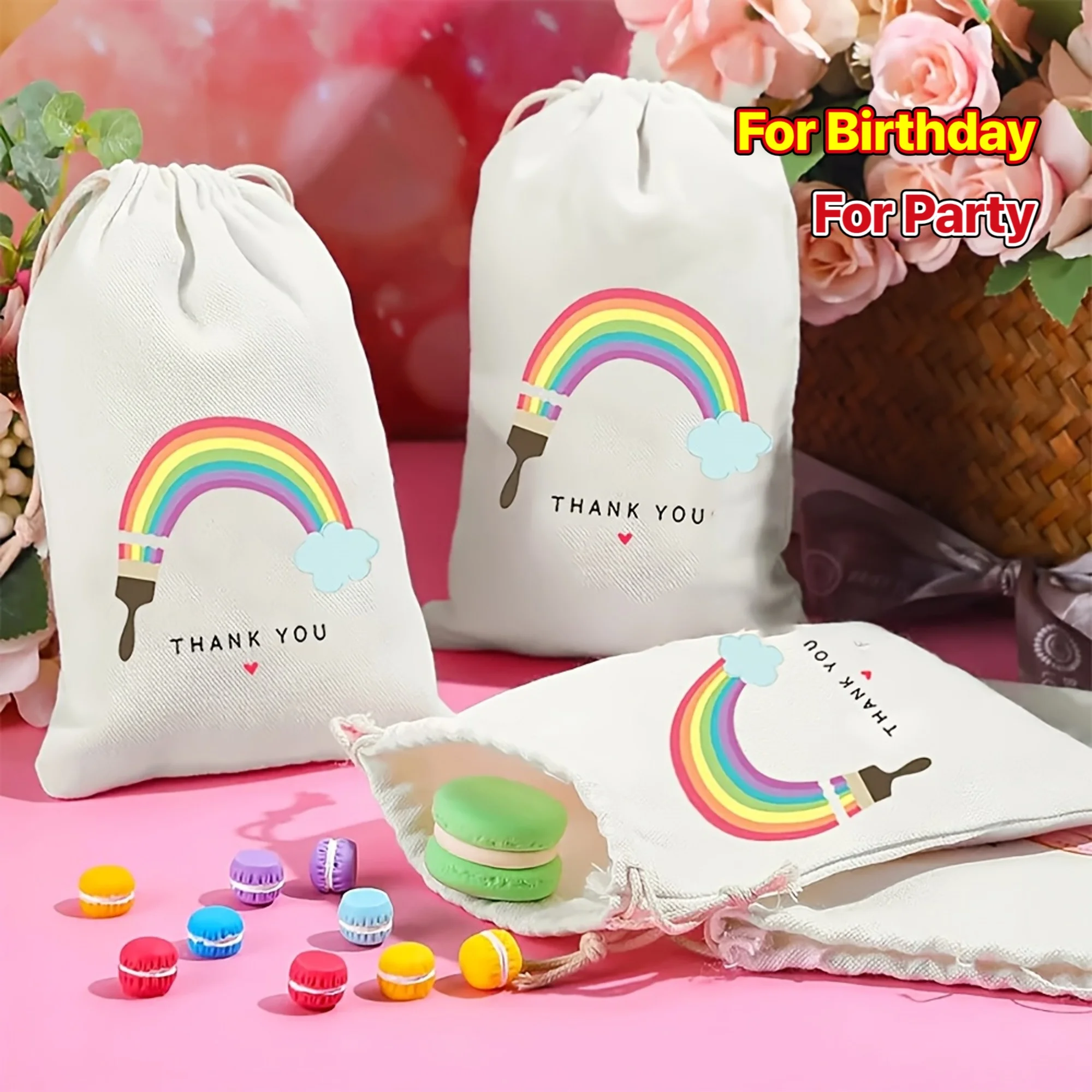 

Five Colorful Art Themed Party Favor Bags for Kids Suitable for Boys Girls Birthday Celebration Thank You Gifts for Guests
