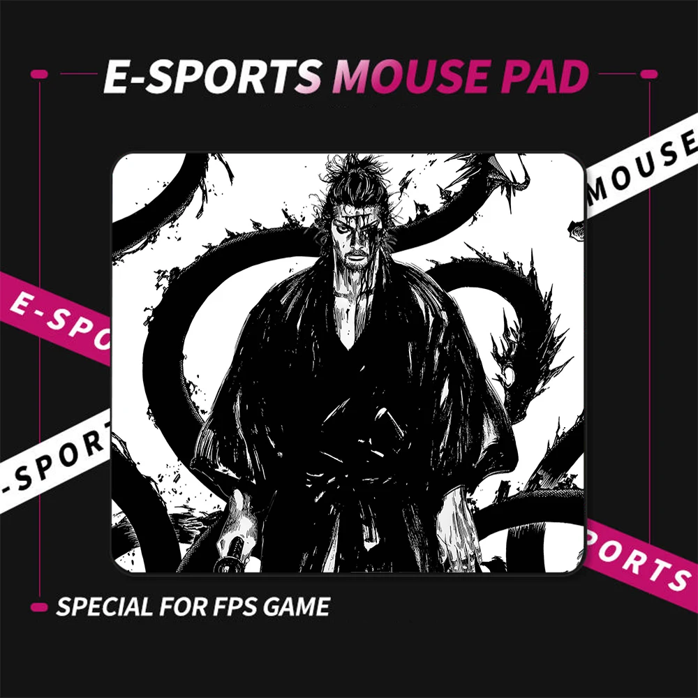 

45x40CM Premium Gamer Professional E-Sports Mouse Pad Miyamoto Musashi Manga Vagabond Gaming Mousepad Balance Computer Mouse Mat