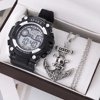 New Fashion Mens Watches Digital Electronic Sport Watches Mens Necklace Wristwatch Date Luxury Men Business Casual Watch