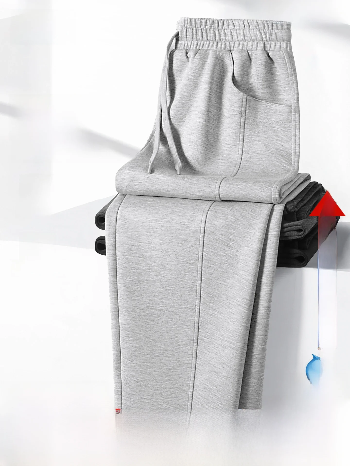 

ey Casual Loose Men's Sport Pants Air Layer Straight Leg Long Trousers Spring Autumn New Arrival SNOW FLNG