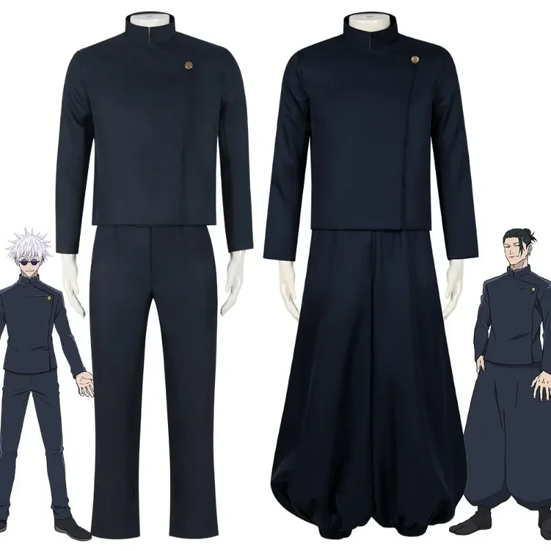 Anime Jujutsu Kaisen Cosplay Costume Satoru Gojo Geto Suguru Cosplay Dark Blue Suit Halloween Stage Performance Cosplay