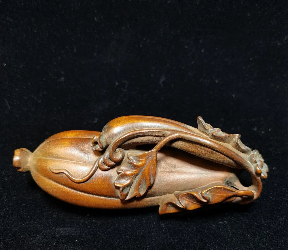 

Chinese Boxwood Carved Exquisite Statue Wooden Figurine Gift hand piece
