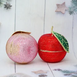 Mini Apple Diamond Clutch Purse Handmade Party Casual Shoulder Crossbody Bag Banquet Wallets Women evening bags