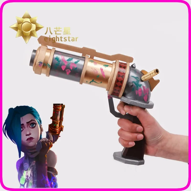 Geheimzinnige Jinx Cosplay Armen Rekwisieten Baobao Vi Zuster Cosplay Gun Lol Arcane Jinx Blauwe Pruiken Voor Halloween Lol Arcane Vi/Jinx Rekwisieten