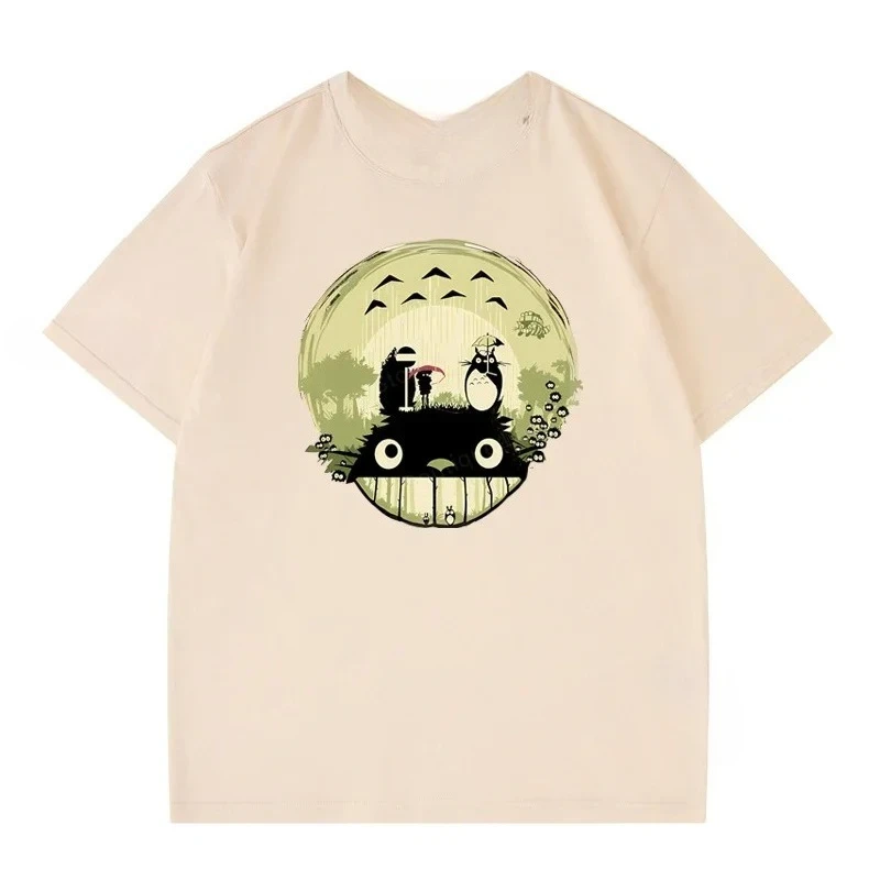Miyazaki Totoro, marca de moda de verano, camiseta de manga corta para mujer, camiseta de manga corta estilo Y2K para parejas y mujeres
