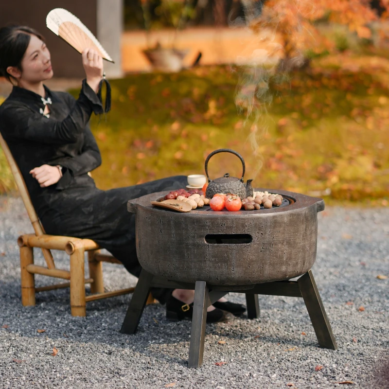 

25 New models, tea making in the enclosure, outdoor courtyard grill set, barbecue table, household indoor heating stove