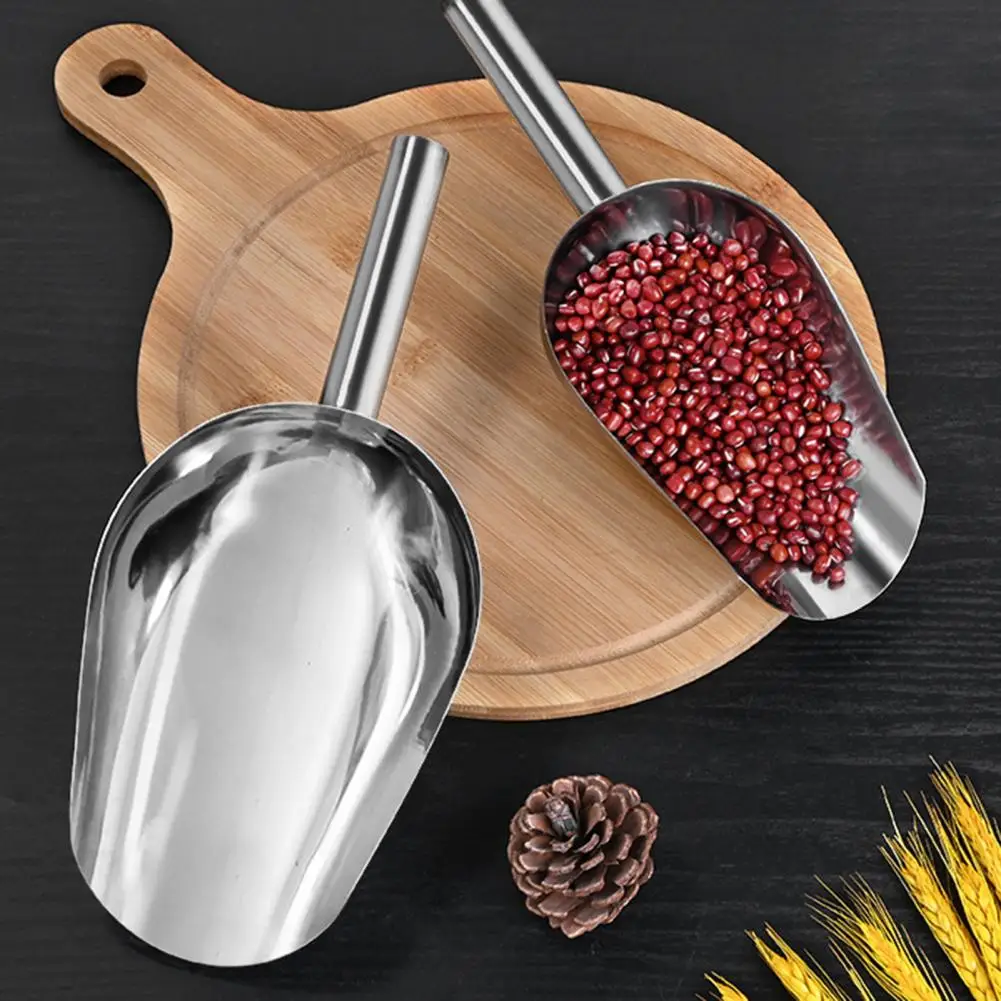 Ice Shovel Popcorn Scoop Rust-proof Stainless Steel Ice Shovel Multi-purpose Scoop for Food Candy Pet Feeding Durable Versatile