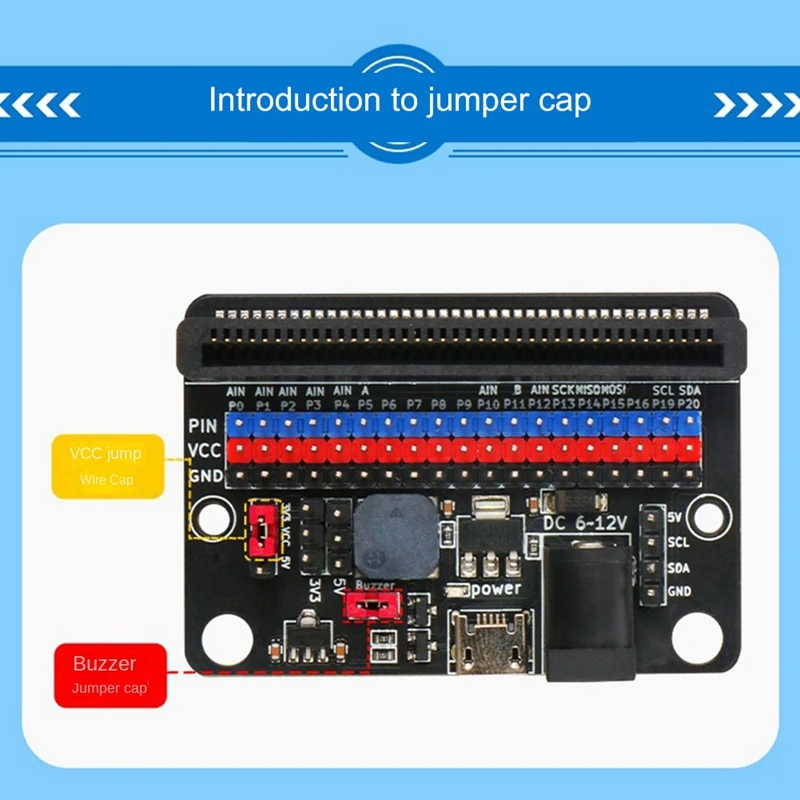 AB46-1Pcs لوح تمديد لتوسيع Microbit GPIO Python IO: بت 5 فولت مع الجرس السلبي على اللوحة #3