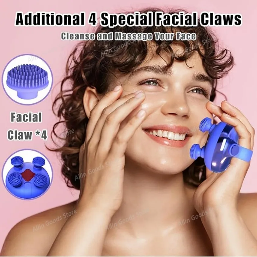 12 Long Claw Anti Hair Tangle Scalp Massager Red Light Irradiation Kneading Massage Tentacles Portable Head Relax Machine
