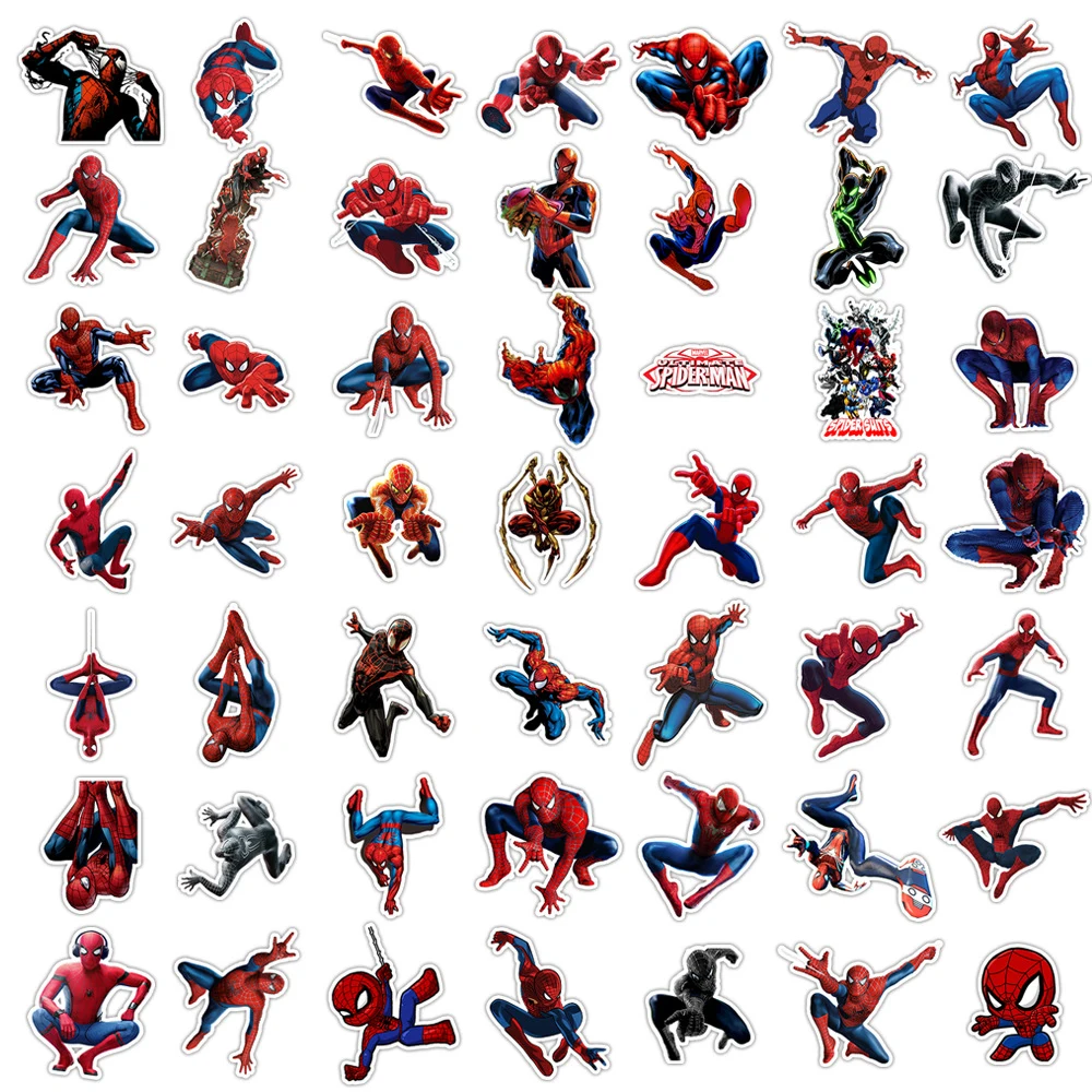 10/30/50 sztuk fajne Disney Marvel Super Hero Spiderman naklejki wodoodporne Laptop deskorolka telefon naklejka dekoracyjna dla zabawek dla dzieci