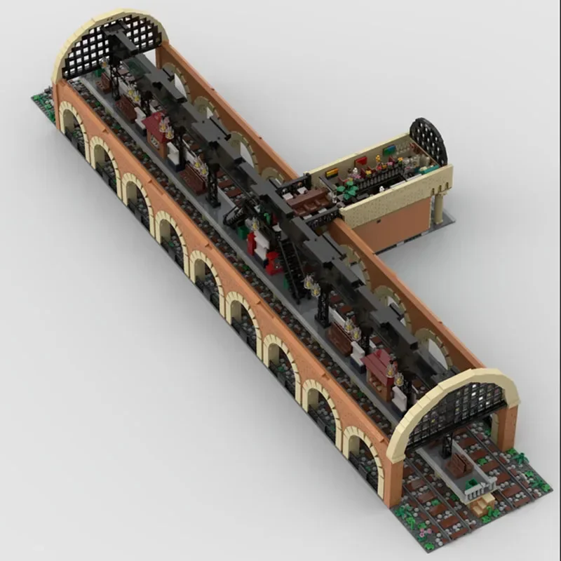 

MOC-199421 Модульная железнодорожная станция с видом на город, модель строительного блока 10331, детали для мальчиков и детей, строительные блоки на день рождения, игрушка в подарок