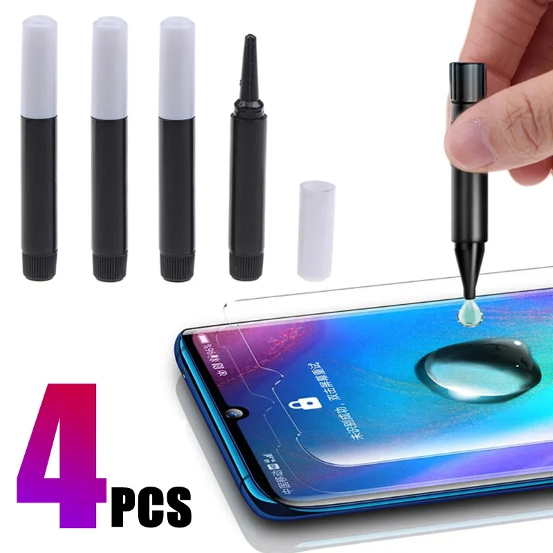 Protector de pantalla de pegamento de vidrio templado UV para todos los teléfonos móviles, adhesivo 3D curvo, pegamento líquido templado, borde de