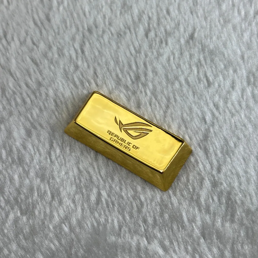 Teclas chapadas en oro mate de latón Cherry 1u Ergonomía Accesorios de juego de una sola pieza de metal Barra espaciadora tallada frontal y llave de entrada Esc
