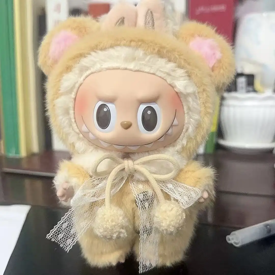 17 سنتيمتر Labubu ملابس دمى الوردي خنزير بذلة الملابس مجموعة الطفل قلادة الملابس الأخضر الضفدع نيسيي الملابس استبدال الاتجاه هدية