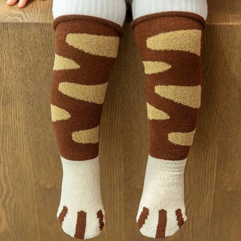 

Newborn Baby Winter Coral Fleece Thickened Heated Knee High Socks Warmth Comfort for Infants Soft Non Slip Crib Socks