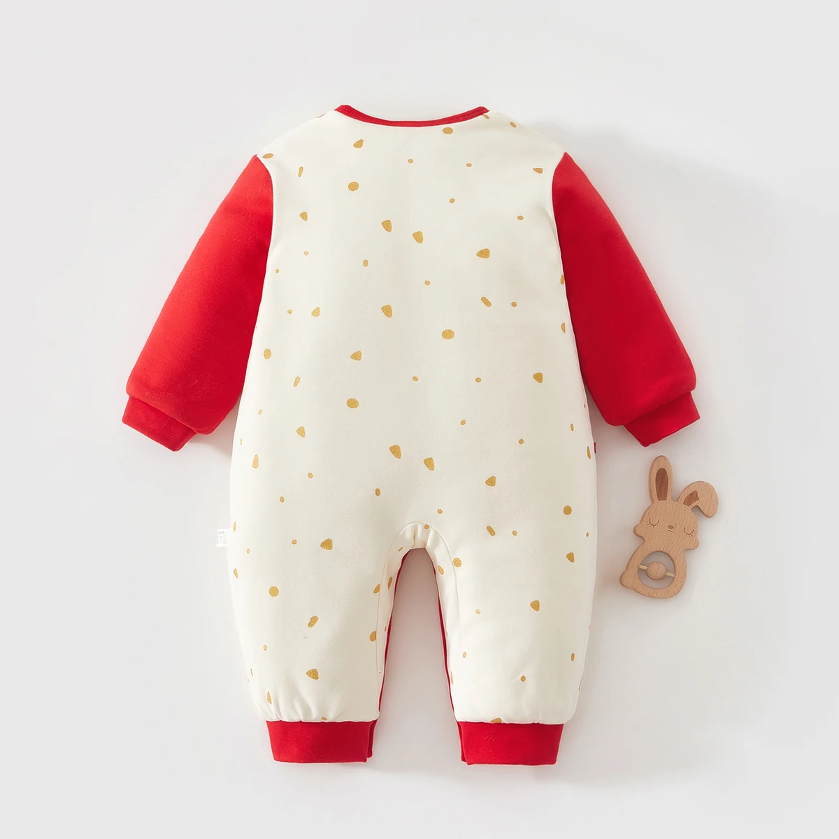 Newborn Baby Clothes Spring and Autumn Size 52, Thickened Winter Romper for Newborn Dragon Baby, Warm Full-Month Jumpsuit for Autumn and Winter
