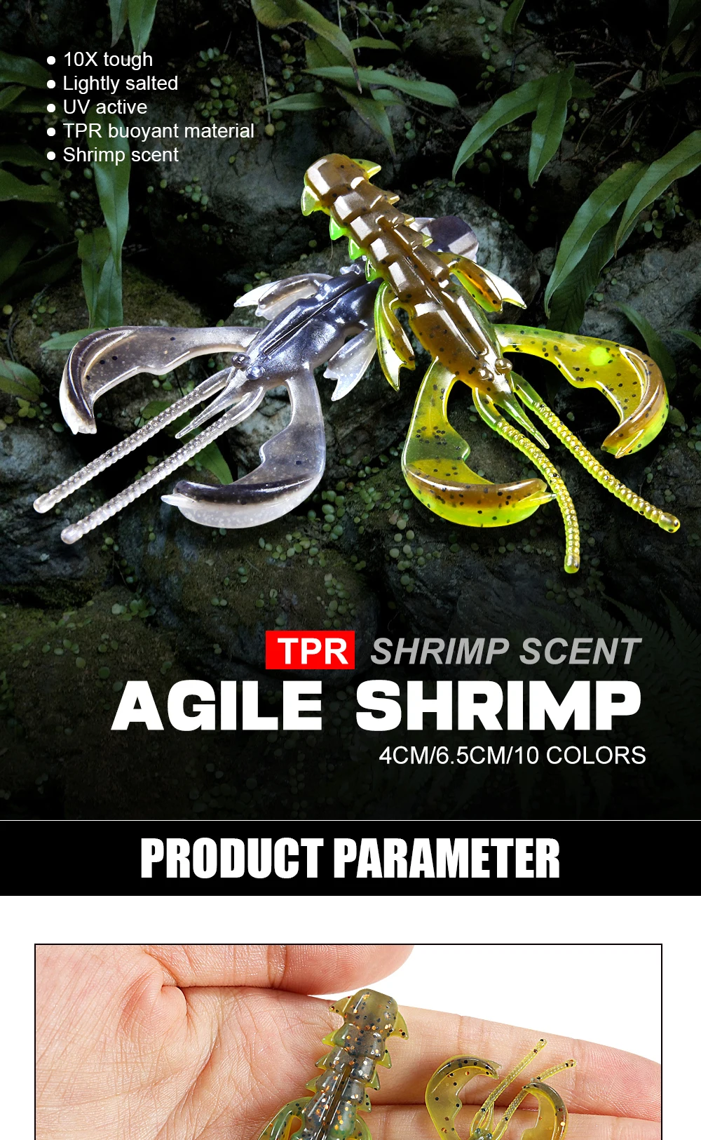 Spinpoler schwimmende UV-Beleuchtung, weicher Angelköder, Garnelenduft, künstliche Köder, gesalzenes schwimmendes Süßwasser, Salzwasser, Barsch, Hecht – Detail 1