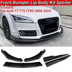 For Audi TT TTS TTRS 2004-2019 Car Decoration Front Bumper Splitters Lip Body Kit Spoiler Side Skirts Extensions Accessories