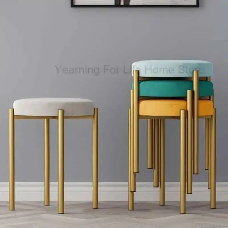 Ultralight Stool Decoration Legs Metal High Hallway Stool Dressers Hallway Design Office Tabourets De Bar Muebles Furniture