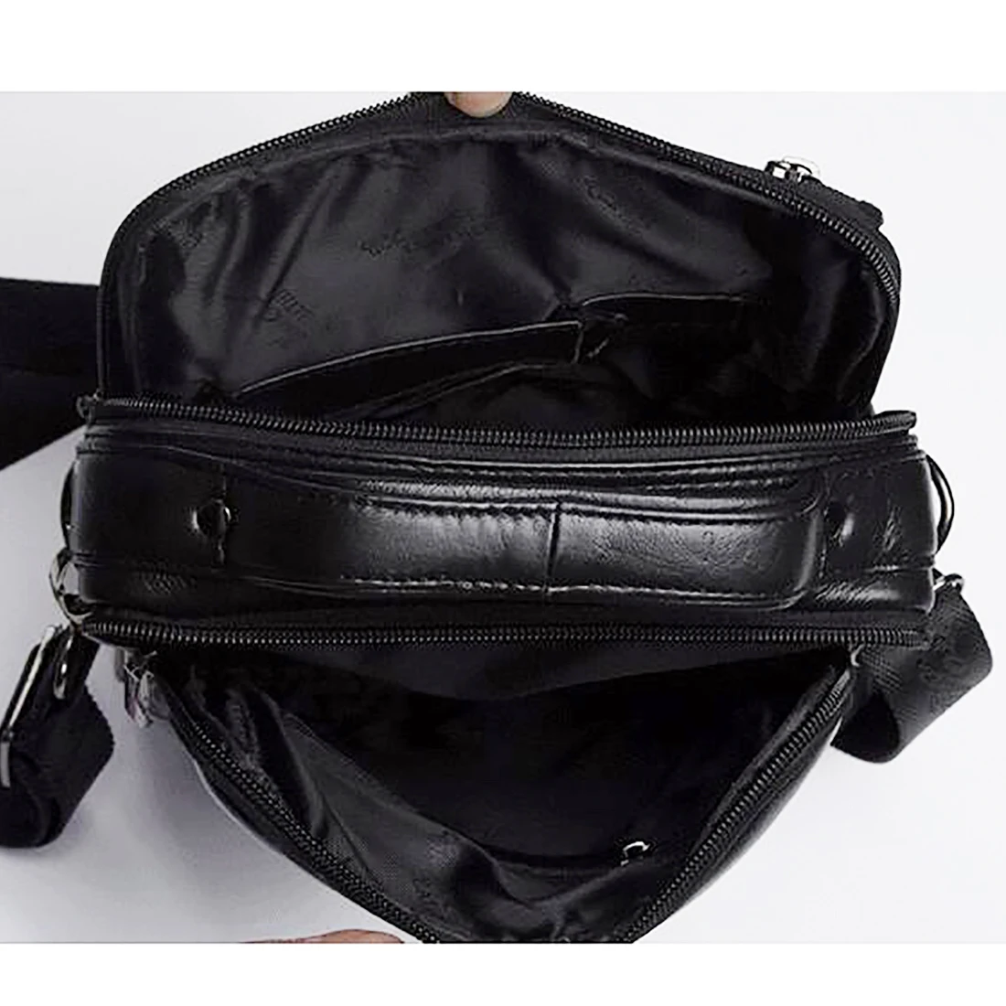 Bolso de hombro cruzado para hombre, Maletín de negocios de cuero genuino, informal, con asa superior