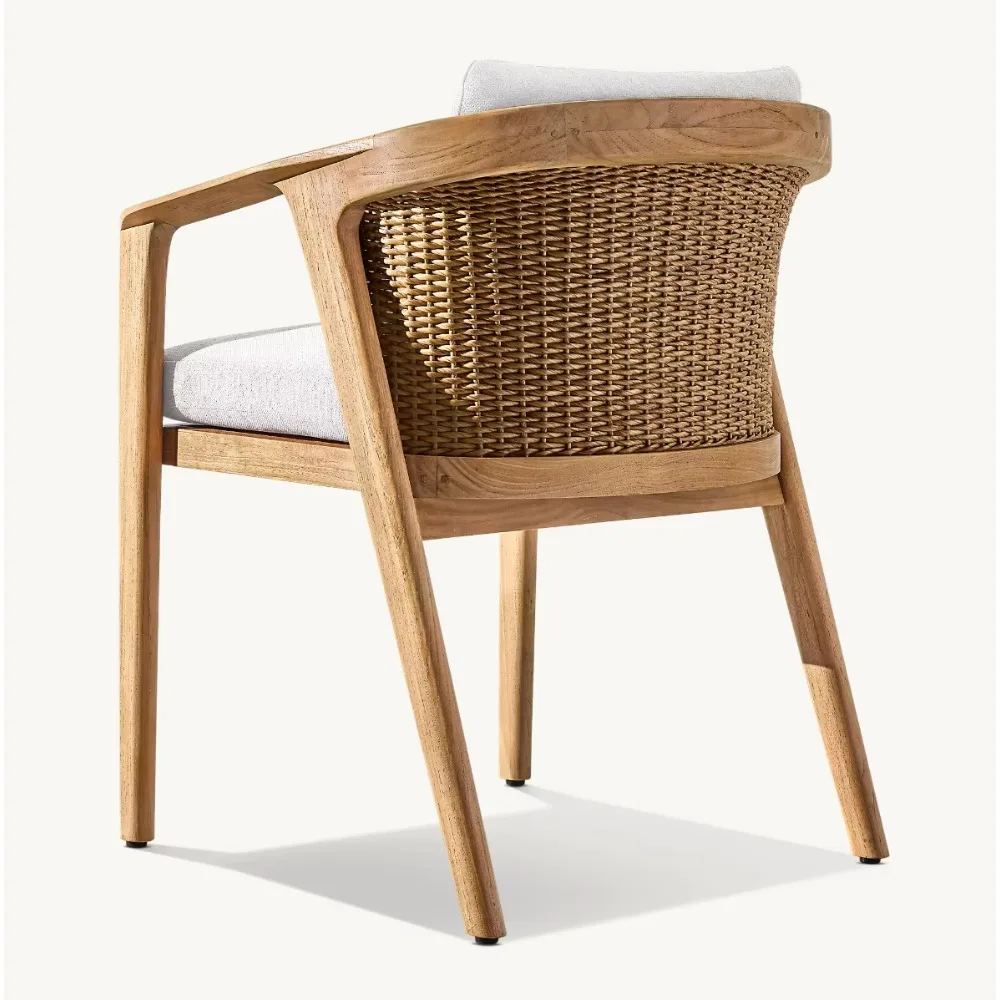 أطقم حديقة الفناء الخارجية من LUXORA كرسي بذراعين لتناول الطعام في منتجع الفندق، أثاث حديث فاخر، كرسي بذراعين لتناول الطعام