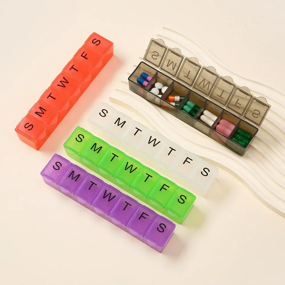 New Hot Premium Portable Travel Mini 7 Days 7 Grids Pill Box Cases Container Organizer Storage for Vitamin Medicine Fish Oils