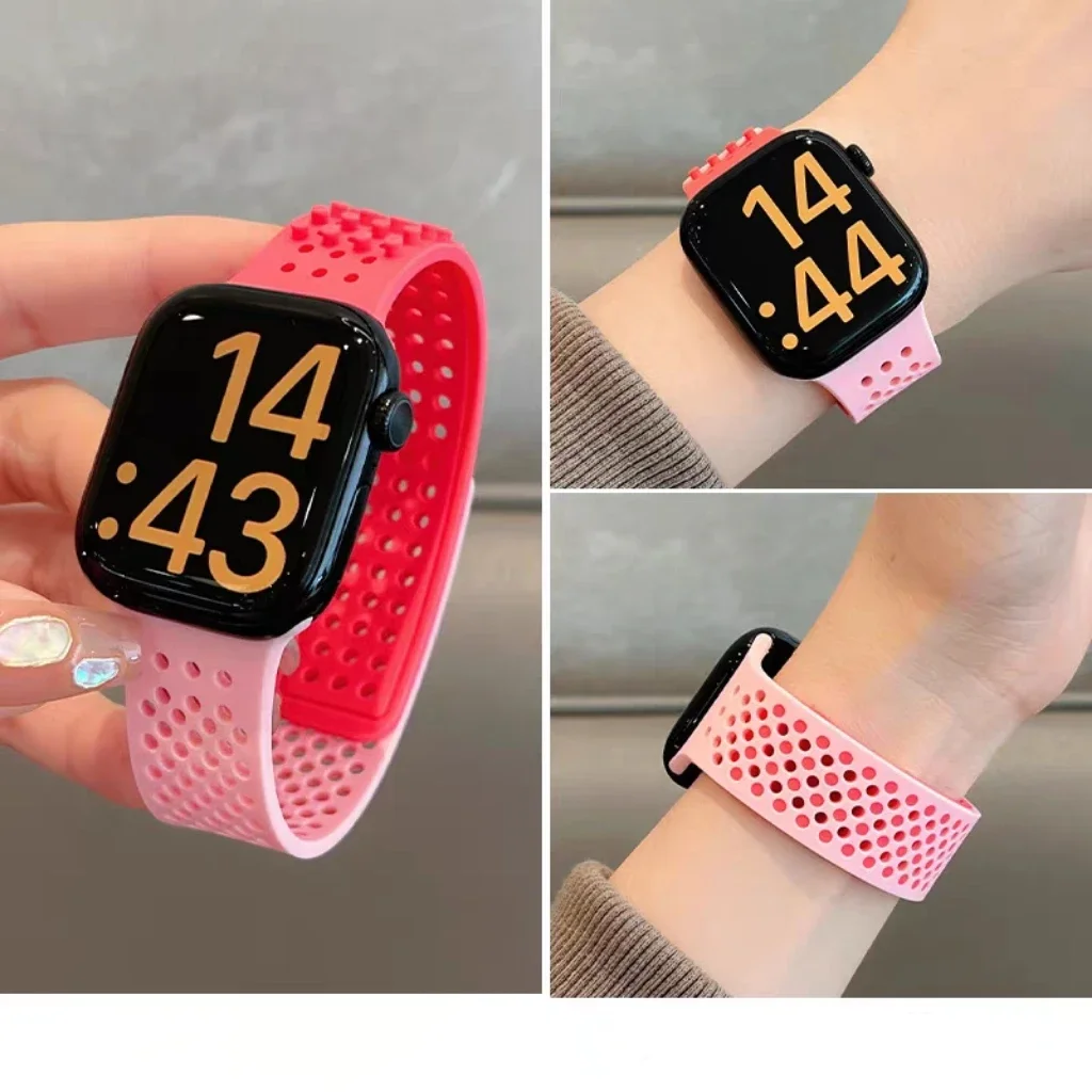 ممتاز فريد غير ضغط سيليكون حزام ل سوار ساعة يد آبل النساء سلسلة 10/9/8/7/6 38 مللي متر 40 مللي متر 41 مللي متر 42 مللي متر 44 مللي متر 45 مللي متر 46 مللي متر 49 مللي متر
