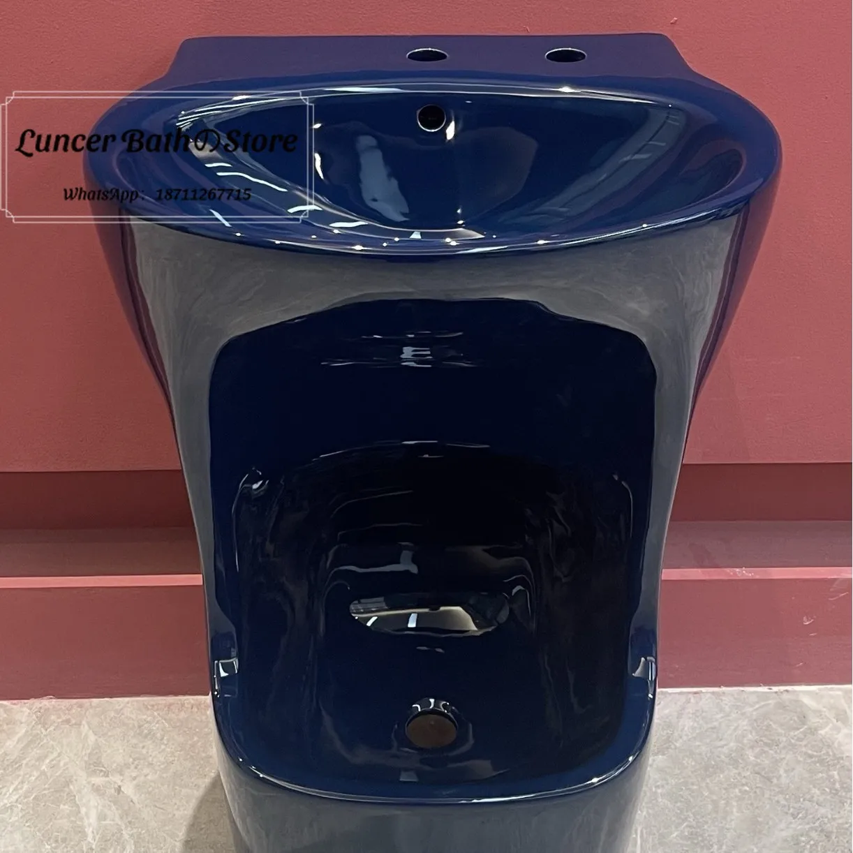 Hot Sale Indoor Outdoor Ceramic Foot Wash Basin, Pedestal Hand Wash Sink Set for Bathroom, One Piece Column Sink Combo