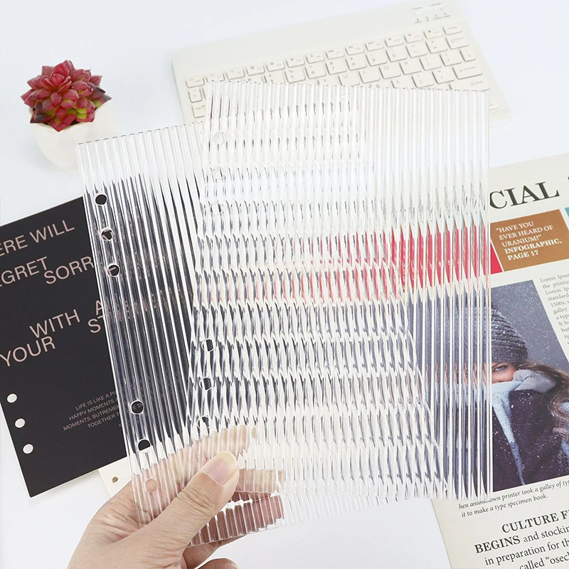 

A5 A6 Frosting Thick Line Acrylic Loose Leaf Binder Cover Diy Account Book Journal Planner Student Office Stationery Supplies