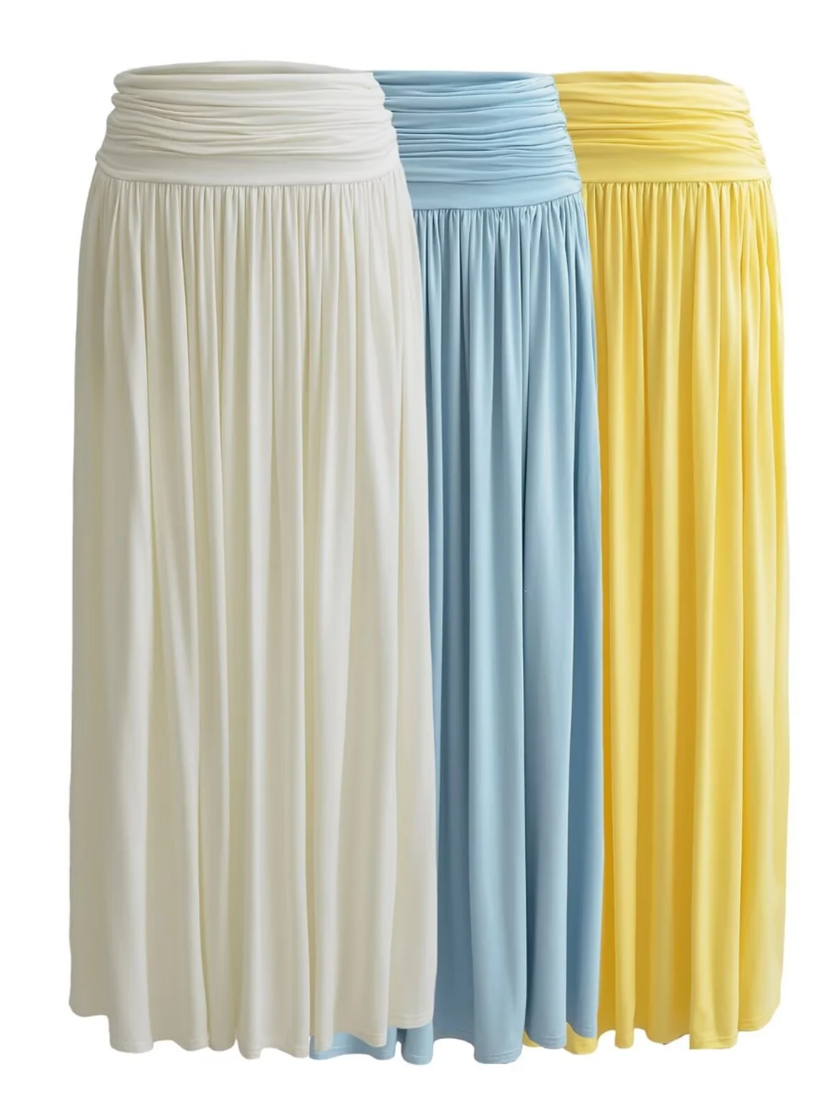 Traveler Style Gathered Waist Long Skirt Fairylike Overskirt with Super Wide Hemline Sweet Fairy Skirt for Women
