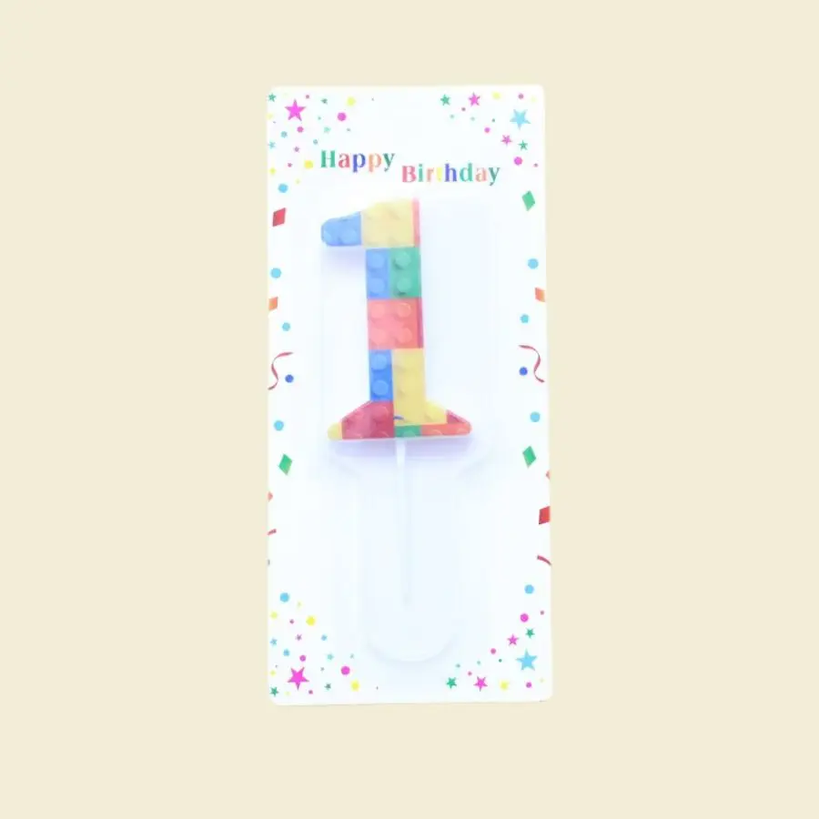 1 Stück farbige Baustein-förmige digitale Kerze, Kuchendekoration, 0–9, Geburtstag, Backdekoration, Plugin – Detail 6