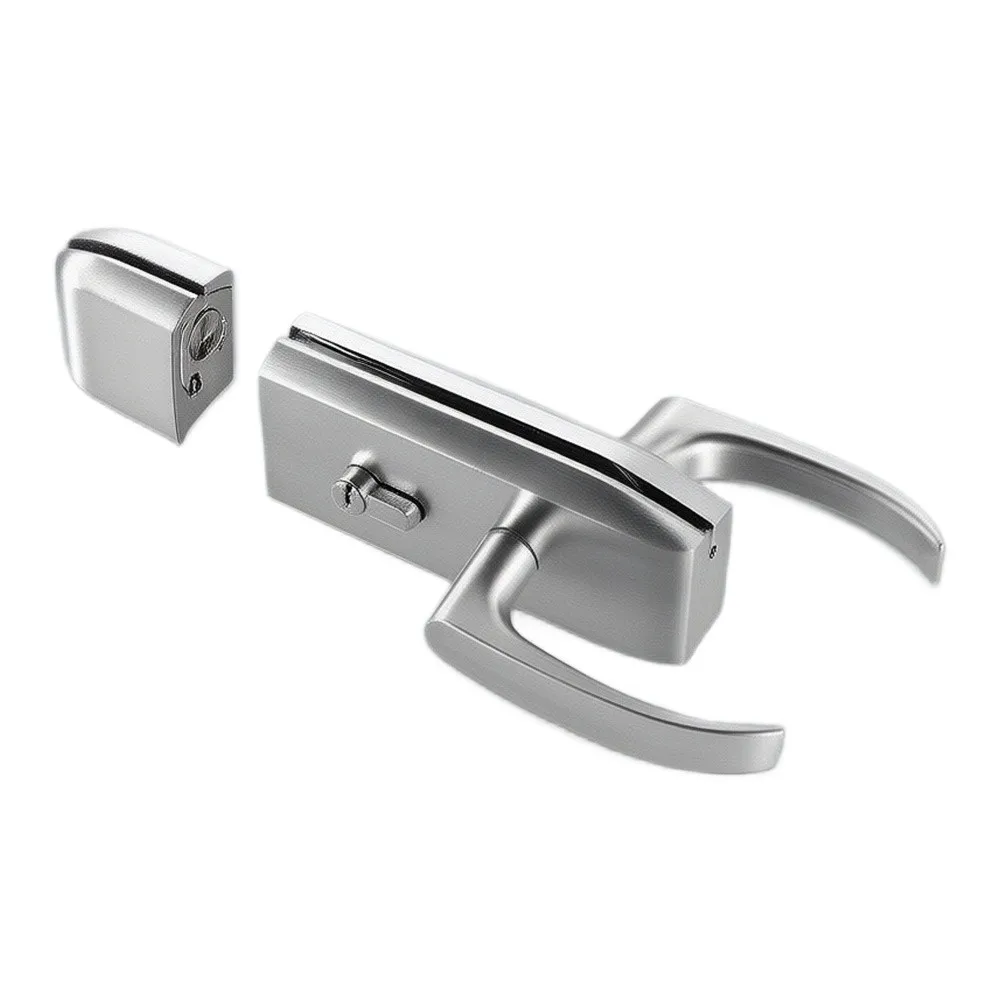 1pcs Stainless Steel Glass Door Lock With Key Handle For 12-18mm Frameless= Doors, Bathroom Office Hardware