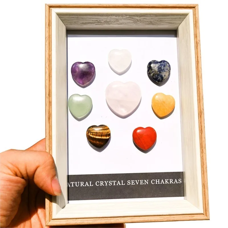 

Heart Shaped Ore Photo Frame, DIY Specimen, Parent-Child Toy, Popular Science Teaching Gift, Natural Crystal Raw Stone, 1Pc