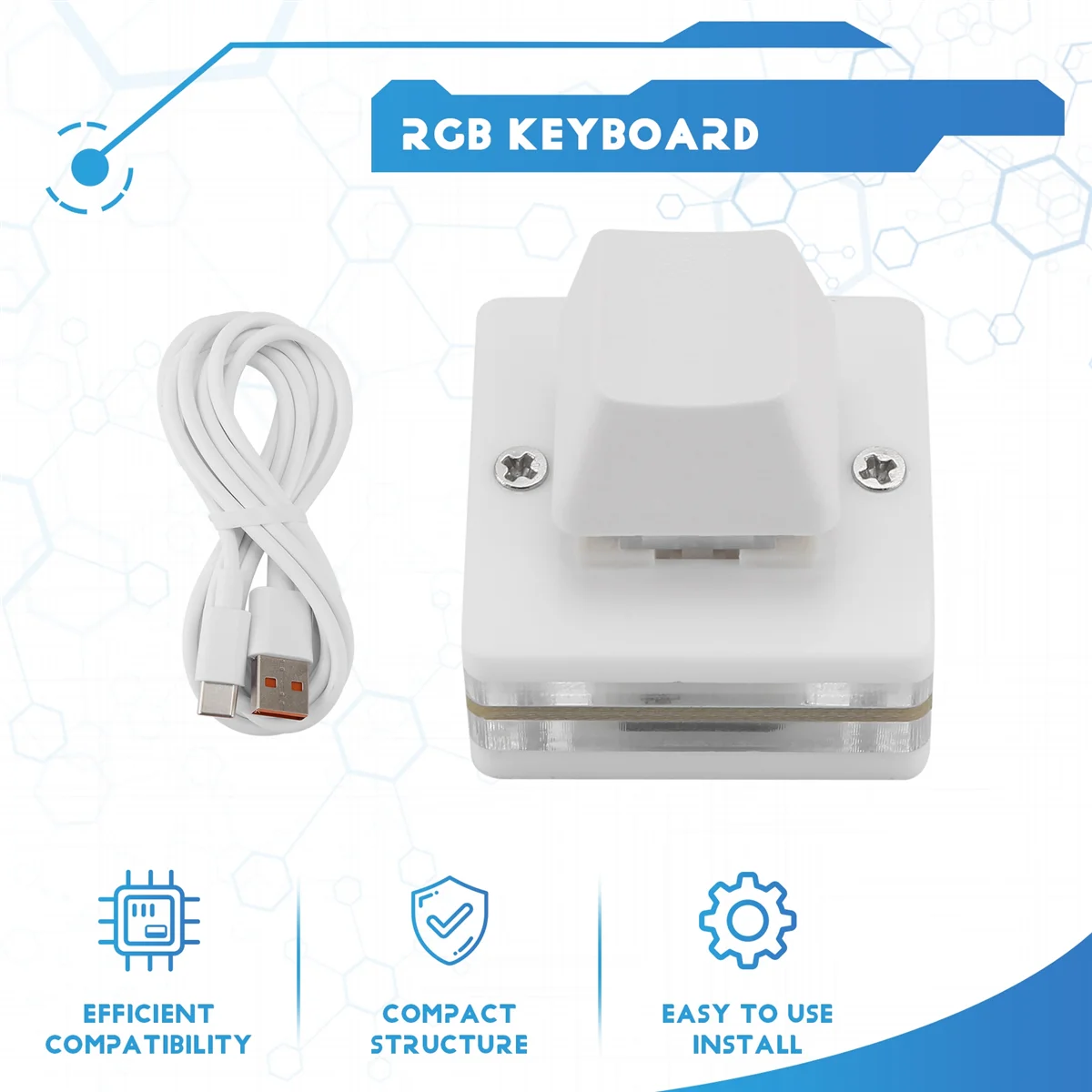 A49T RGB Mini 1 Kunci OSU Gaming Keyboard Photoshop Gambar Keyboard Pemrograman Makro Keypad Keyboard Mekanis, Poros Merah