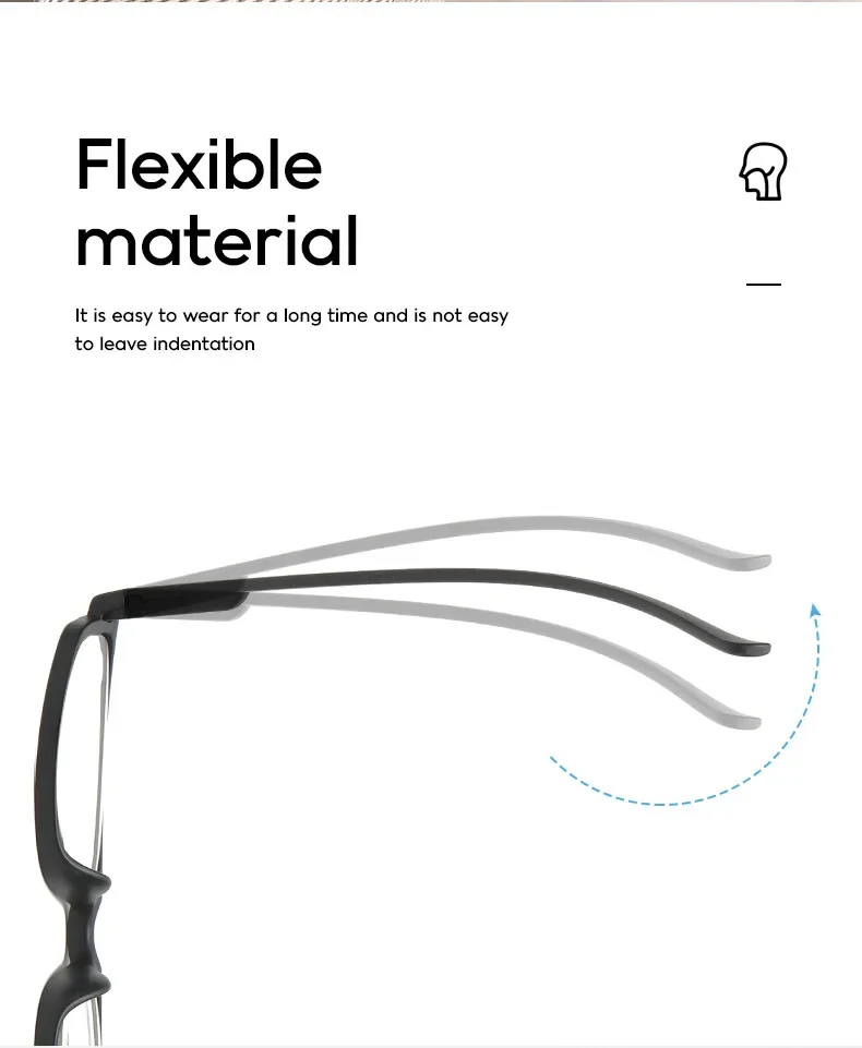 1,0 ~ 4,0 Farbverlaufs-Lesebrillengestell, Anti-Blaulicht-Brille, bequeme und leichte Lesebrille und Zubehör – Detail 4