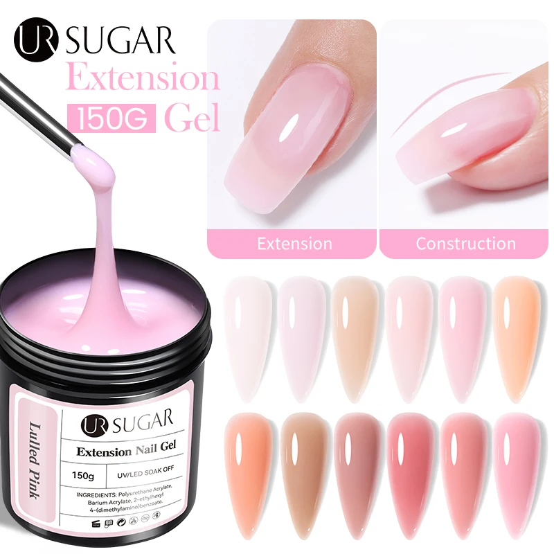 UR SUGAR 150g Pink Gary Jelly Extension Nagelgelpoliermittel Semi Permanent Acryl Kristall Schnelle Konstruktion Gel Nail Art Maniküre