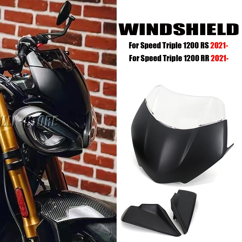 

NEW 2021 2022 - Windshield Windscreen FOR SPEED TRIPLE 1200 RR RS Motorcycle Accessories Wind Deflector For Speed Triple 1200RS