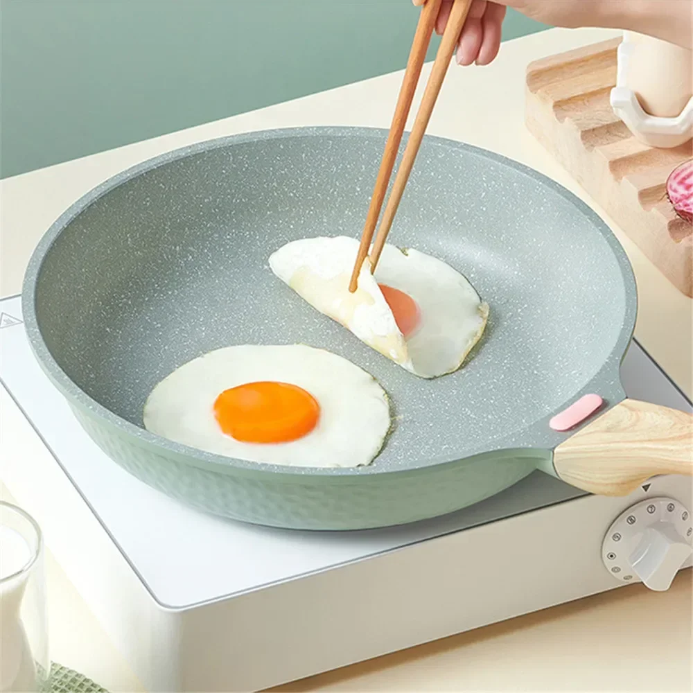 Non-stick Pans Cooking Pots 28cm Pan Frying Pan Wok Pots Induction Cooker Skillet Egg Pancake Pan Thicken Frying Pans Gas Stove