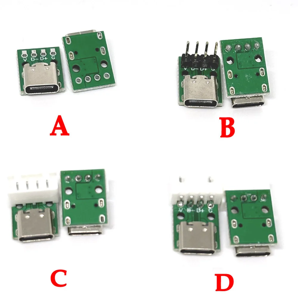 

100PCS/lot USB TYPE-C to DIP PCB Connector Pinboard Test Board Solder Female Dip Pin Header Adapter