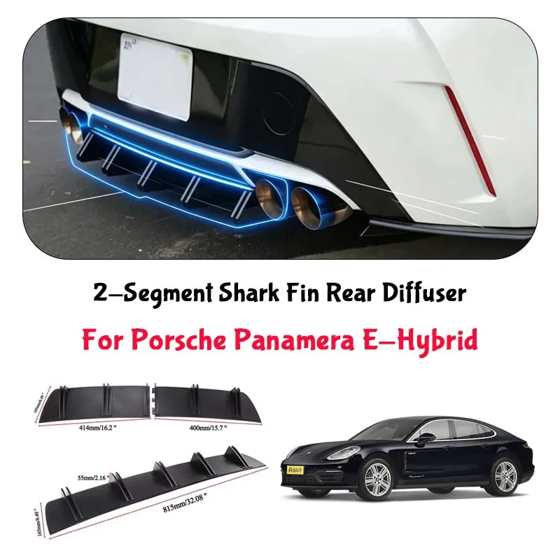 For Porsche Panamera E-Hybrid Shark Fin Rear Diffuser Split Chassis Spoiler Auto Aerodynamic Parts Aerodynamic Modification