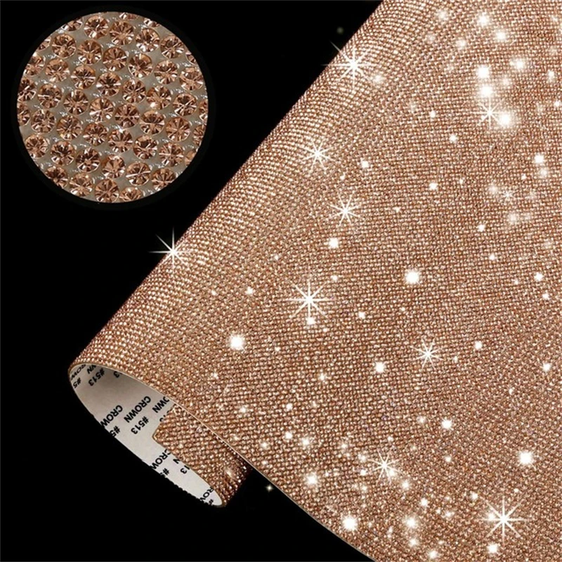 Glitter Rhinestone Sheet Sticker DIY Sticker Self Adhesive Glitter Rhinestones Crystal Gem Stickers for Car Decoration
