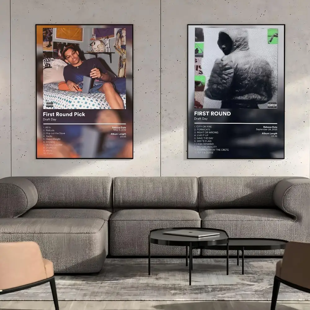 Singer D-Draft Day Album Poster HD Wall Art Aesthetic Home Decor for Living Room Bedroom Café Office Stylish Gift