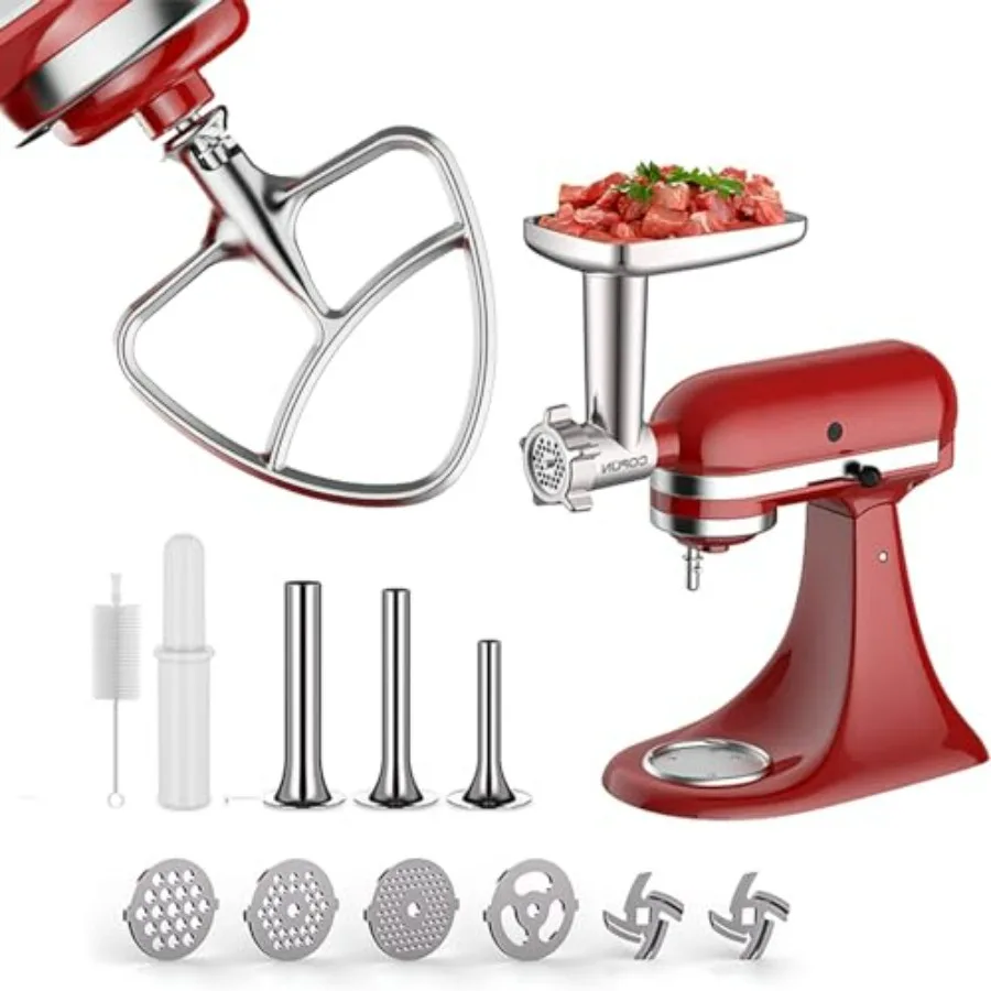 

Stainless Steel Paddle Attachment & Meat Grinder Attachment for KitchenAid Stand Mixer