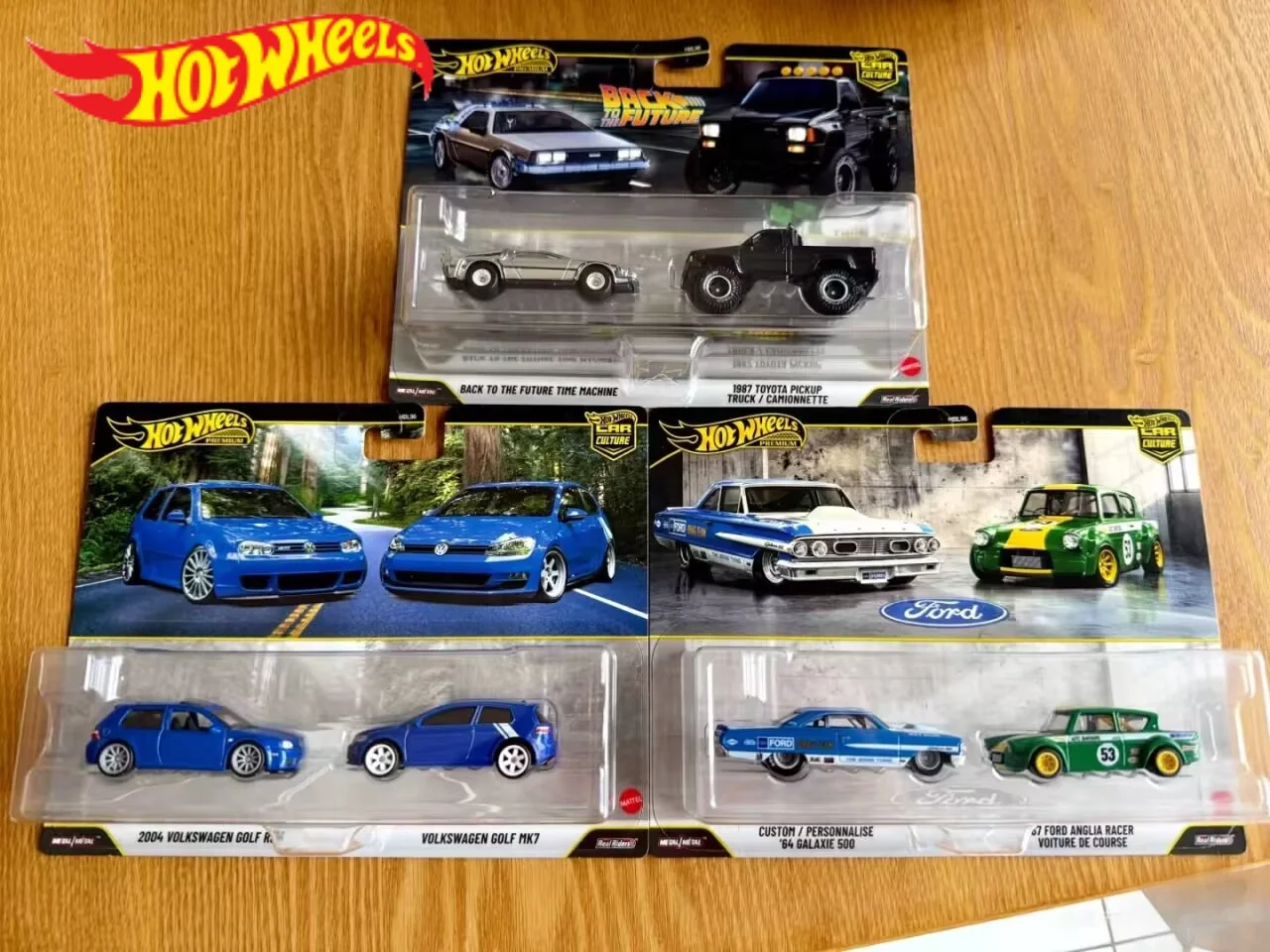 

Mattel New Hot Wheels Premium Exclusive 2 Pack Toy Cars Back To The Future Car Culture Ford Galaxie Volkswagen Golf Hbl96