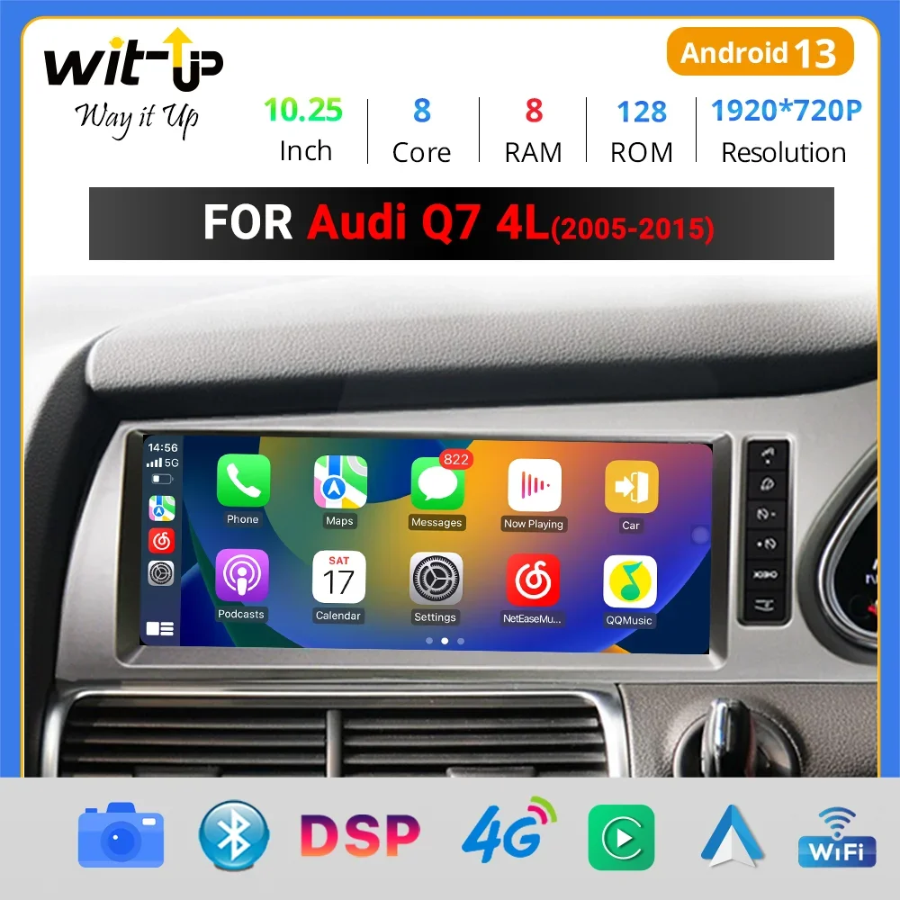 Wit-Up for Audi Q7 RHD 8+128GB MMI  Apple CarPlay 10.25