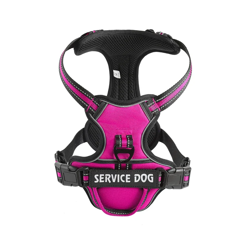 Reflective Nylon Dog Harness Vest Breathable Adjustable Pet Vest_voghion.com