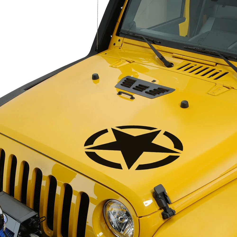 Military Star Car Hood Sticker For Renegade Jk Cj Tj Yj Grand Cherokee Commander Accessories