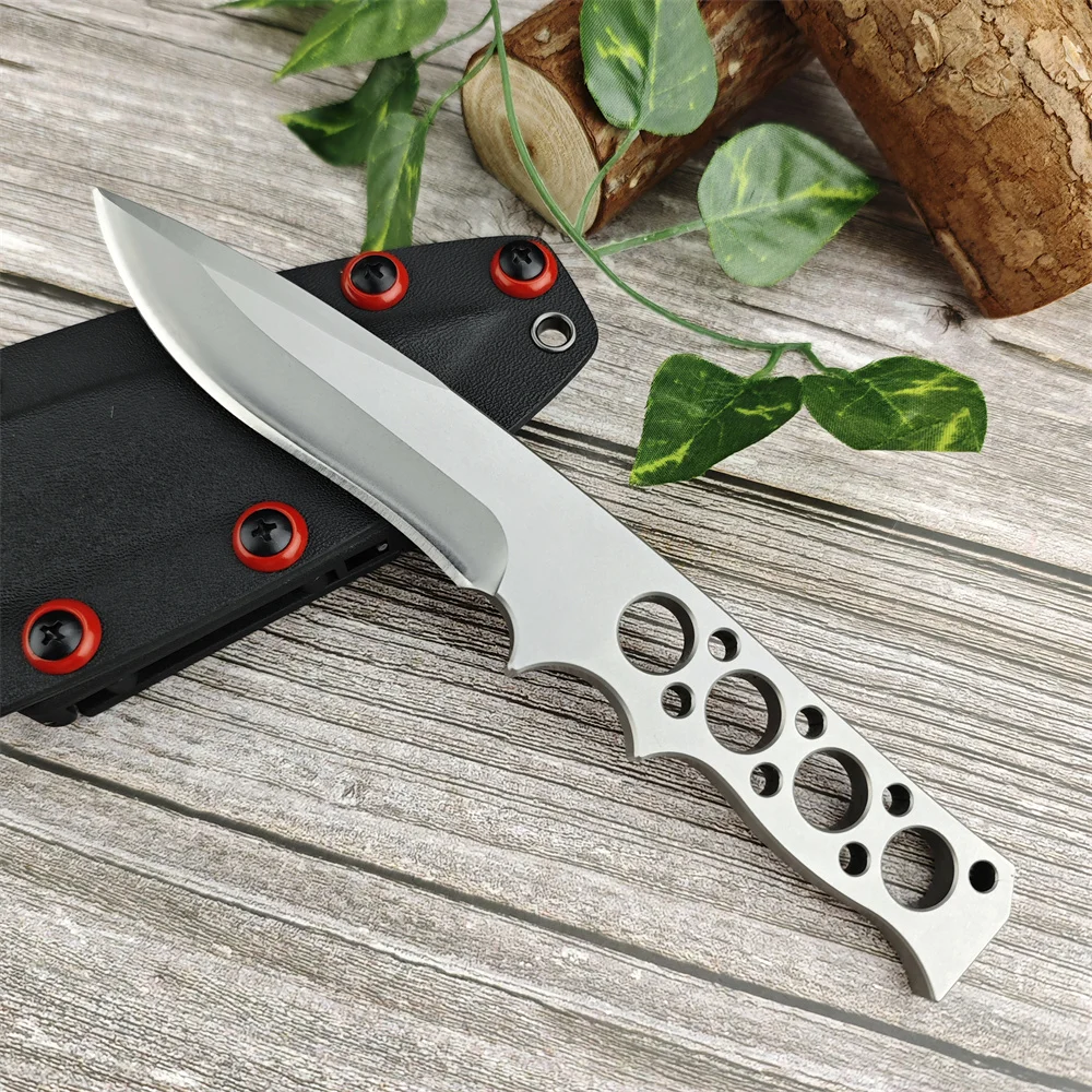 Rough Fixed Blade Knife Outdoor Knife D2 Blade and Handle EDC Knife DIY Handle Camping Hiking Survival Hunting Tool